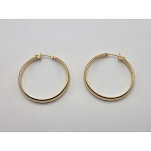 Vintage Monet Gold Plated Hoop Earrings Elegant Old Money Timeless Pierced Ears